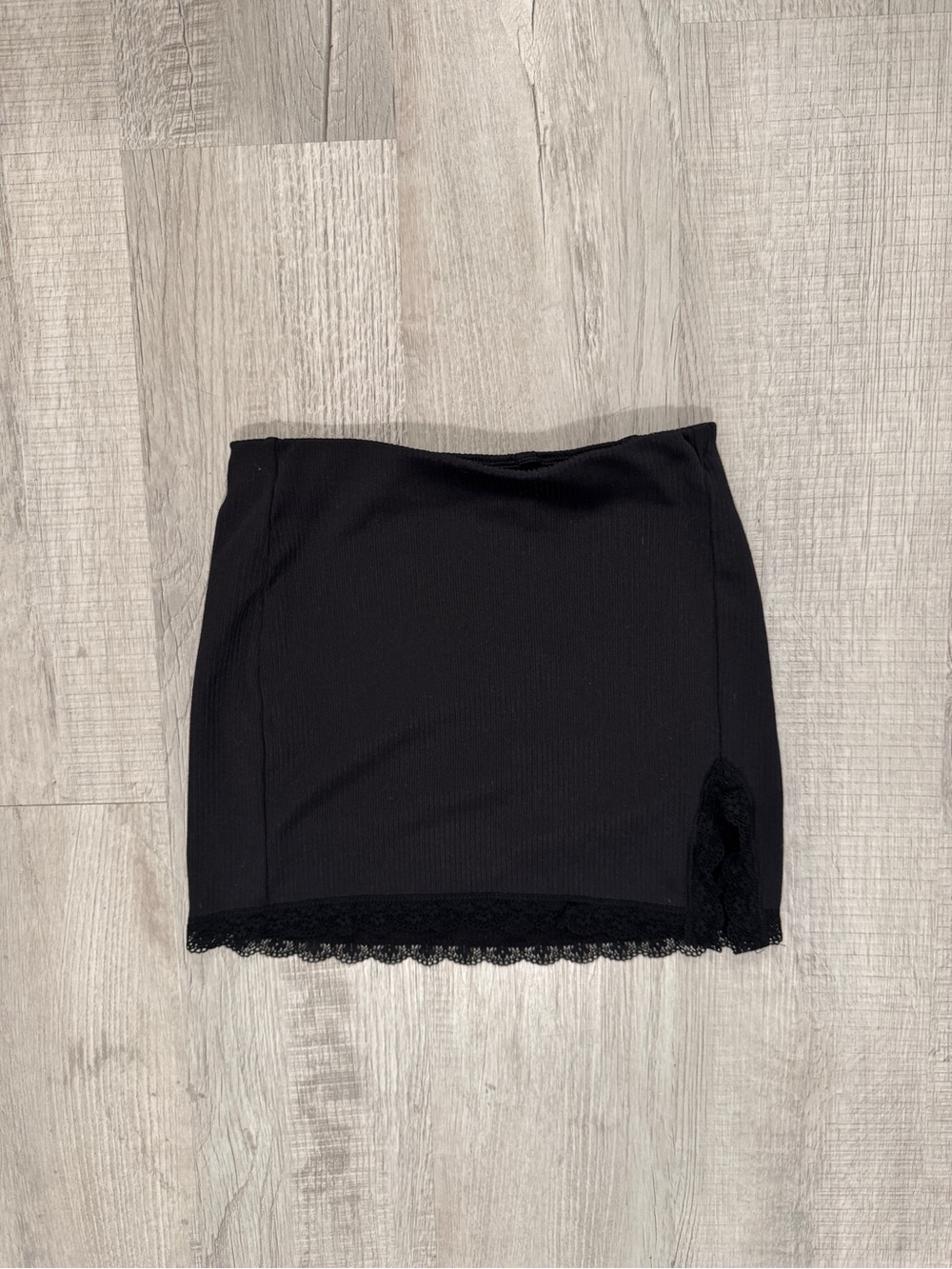 H&M Divided Black Mini Skirt with Lace Hem